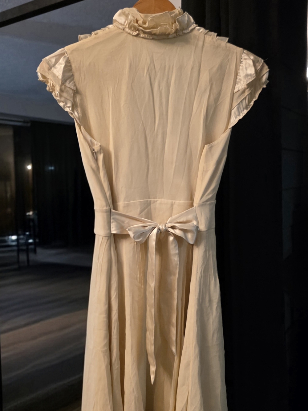 Chloe Cream Ruffle-Front Midi Dress - Picture 3 of 3